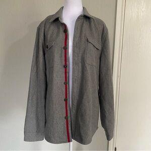 The Normal Brand Gray and Red Men's Shirt Jacket